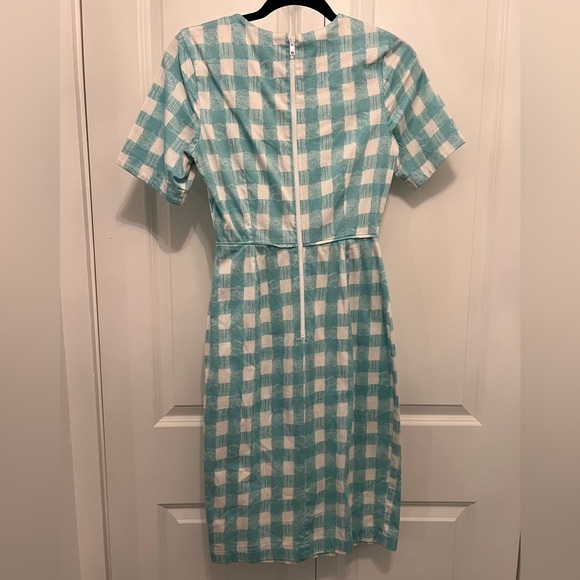 ASOS Size 4 White & Blue Gingham Dress - Picture 2 of 4